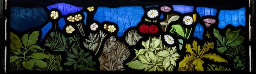 Blomsterdetalje, Te Deum, østvindue, ca. 1888